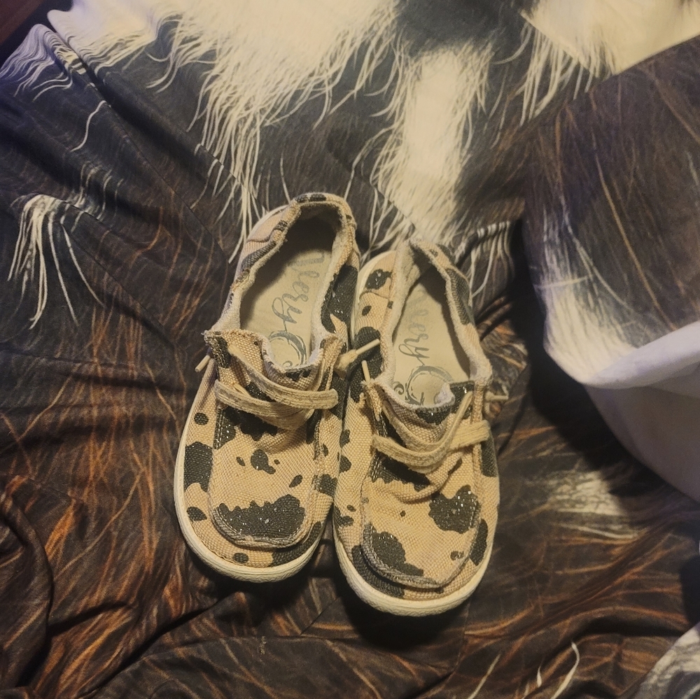 Cow printed shoes